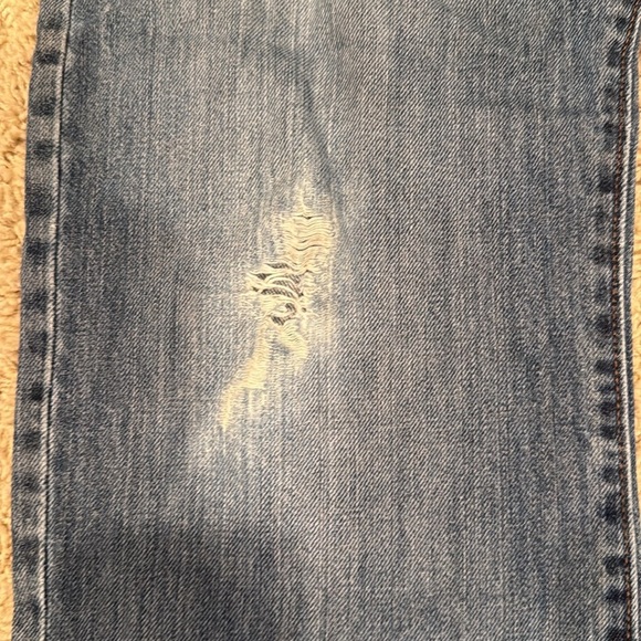 Gap Mens Classic 5-Pocket Premium Straight Jeans Distress 2013 Rustic Wash 36x34 - Picture 6 of 11